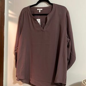 Thin light plumb purple blouse